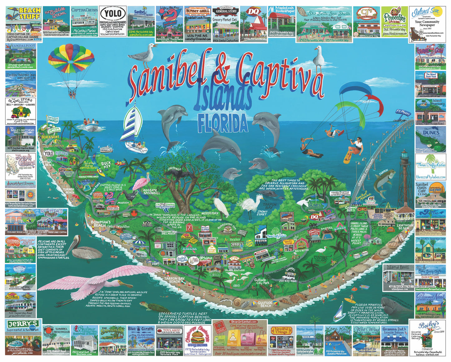 White Mountain Puzzles Sanibel & Captiva - 1000 Piece Jigsaw Puzzle - with Joey's Custard on it!